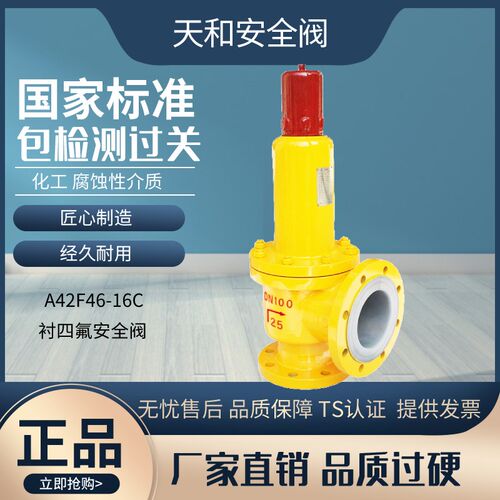 天和A42F46-16C弹簧全启式安全阀衬氟安全阀气体储气罐安全泄压阀