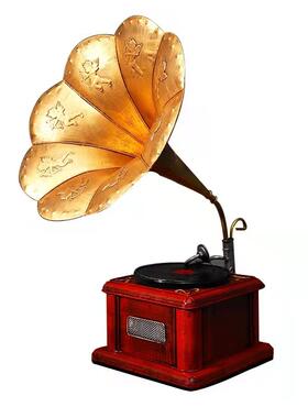 欧式复古留声机模型桌面创意摆件 老式黑胶唱机装饰品 手工工艺客