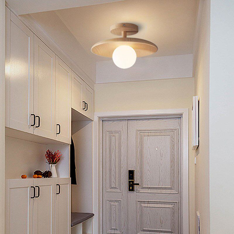 原木风过道灯走廊灯led日式简约创意玄关入户灯阳台衣帽间吸顶灯