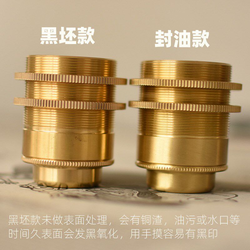 E27大螺口陶瓷芯全黄铜台灯灯头灯座灯具组装更换耐高温螺丝灯口