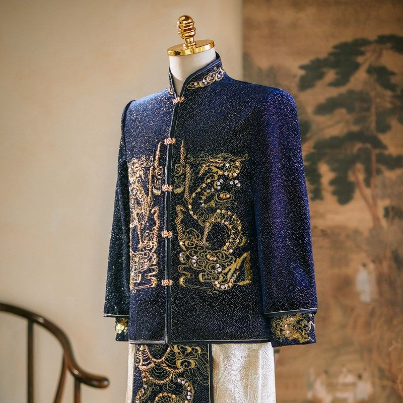 男士秀禾服2024新款中式新郎结婚接亲婚服敬酒服男大码男款秀和服