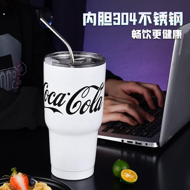 304不锈钢双层冰霸杯大容量车载杯创意水杯咖啡随手杯马克杯带盖