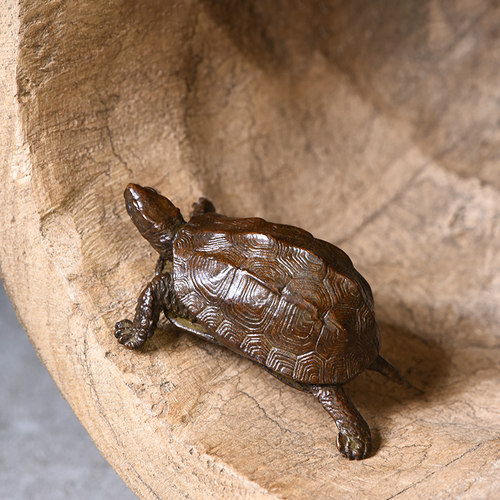 手工金钱铜乌龟茶宠复古创意茶玩可养精品小摆件功夫茶道茶具配件