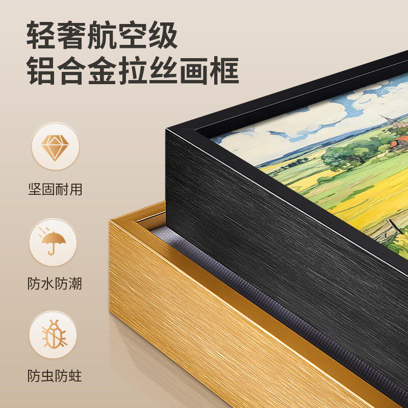 梵高风景玄关装饰画手绘油画入户正对门挂画抽象田园客厅竖版壁画