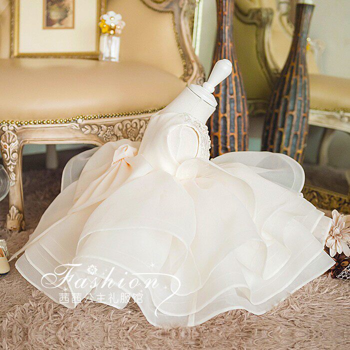 花童礼服婚纱裙女儿童公主裙女童蓬蓬婚纱周岁走秀钢琴晚礼服春款
