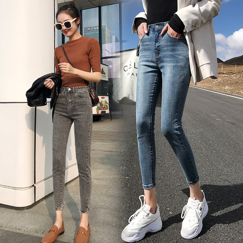 夏季150cm145矮个子八分小脚高腰软牛仔裤女式2021年薄款九分长裤