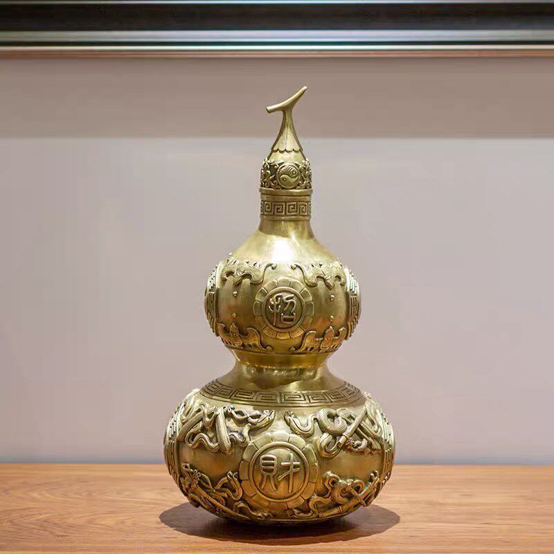 黄铜八卦葫芦摆件家居饰品客厅玄关柜办公室装饰品工艺品桌面摆设