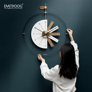 EMITDOOG大尺寸钟表挂钟客厅北欧轻奢创意时钟家用艺术大气装饰墙