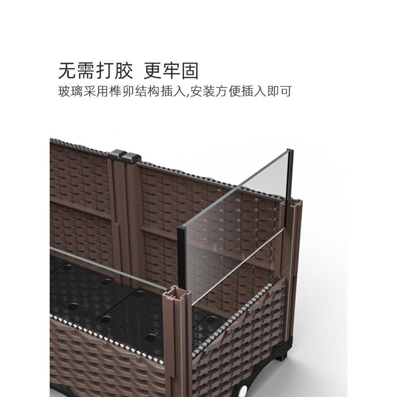 黄缘龟专用饲养箱半水龟生态造景绿植物缸带水盆轮子可移动超大缸图片