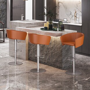 厨房轻奢家用奶油风岛台桌高椅高脚凳吧台凳子7155 吧台椅设计师款