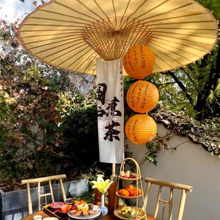 非遗油纸伞中式庭院花园大伞防雨防晒实用复古户外遮阳伞围炉煮茶