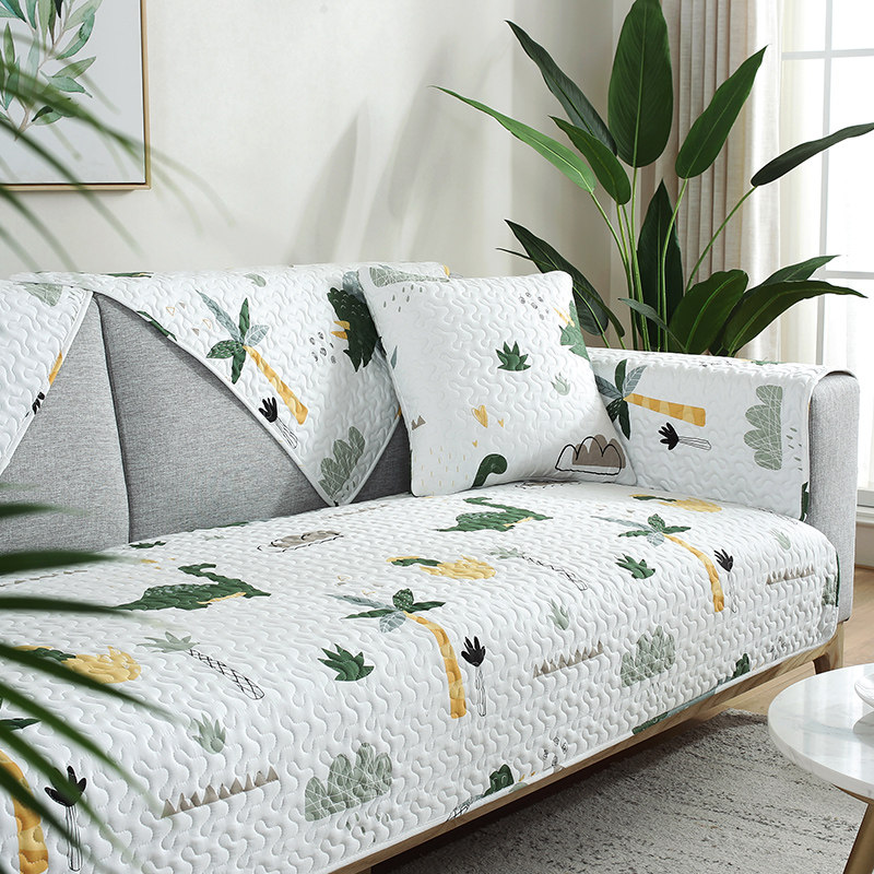 简约全棉布艺沙发垫四季通用防滑纯棉北欧可爱卡通沙发套罩全盖巾