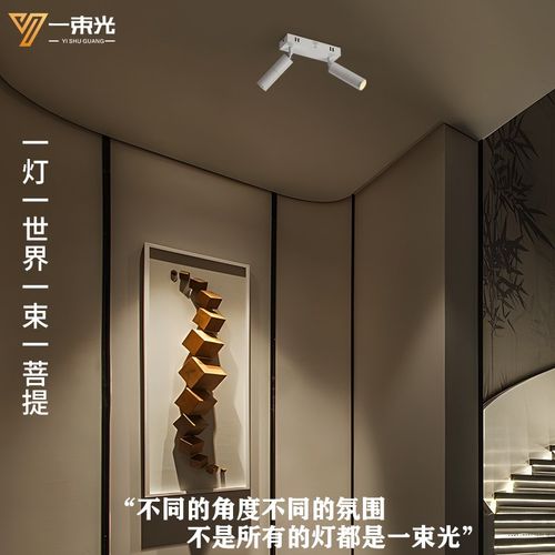 一束光聚光射灯3度小角度三头明装客厅茶室博物馆氛围餐饮led多头