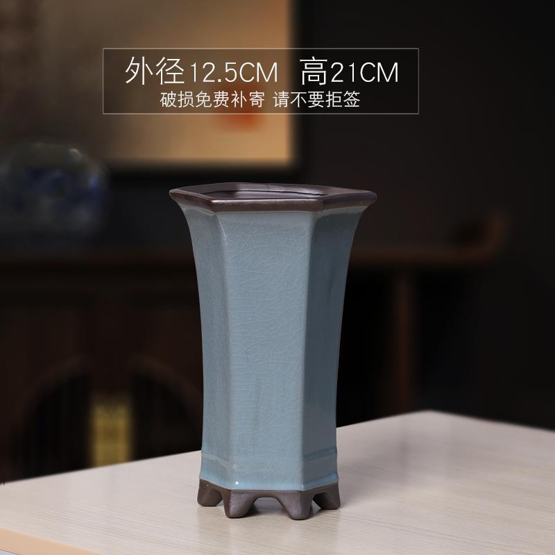 紫砂大口径兰花盆哥窑陶瓷家用古典室内外榕树君子兰专用透气盆栽