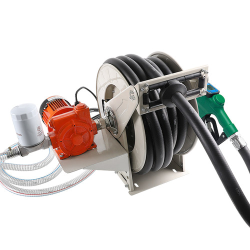 卡维特电动抽油泵12V24V220V柴油加油机自动卷盘一体车载计量油枪
