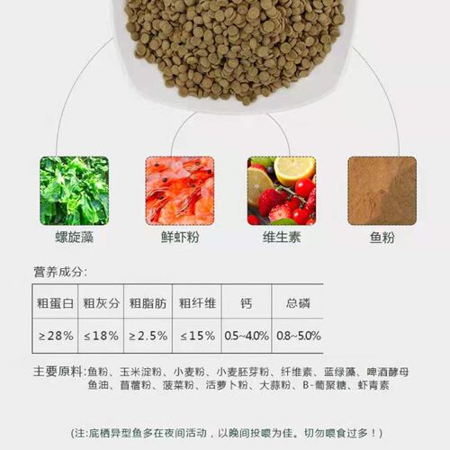 沉底粮锭片鱼粮帝溢红下沉鱼粮不浑水底栖粮粗线黑桃A招财猫鱼粮