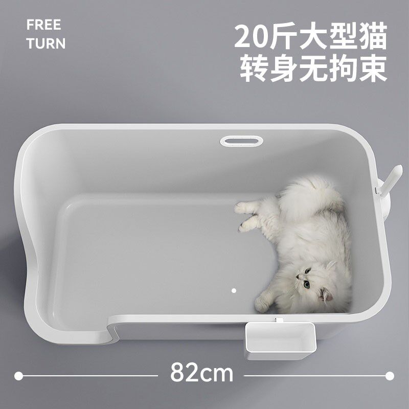 哪够超大号加长猫砂盆巨型巨大防外溅82cm巨无霸缅因布偶厕所