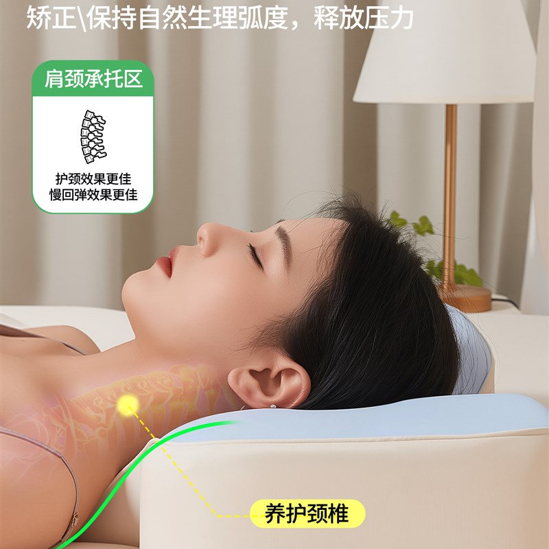 庆北枕头护颈椎助睡眠反弓睡觉专用记忆枕头枕芯成人护颈枕颈椎枕图片