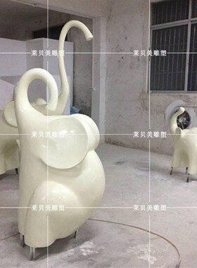 户外广场园林小品玻璃钢雕塑动物抽象艺术大象落地摆件专业定制