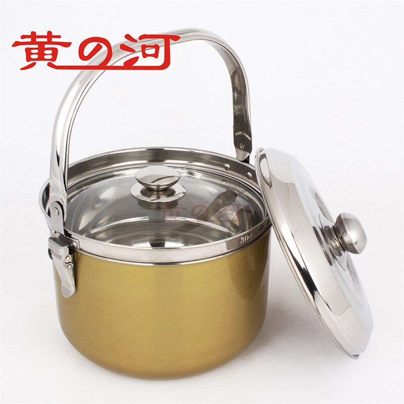 黄河6L加厚不锈钢304免火再煮锅保温锅家用焖烧锅节能锅烧锅两用
