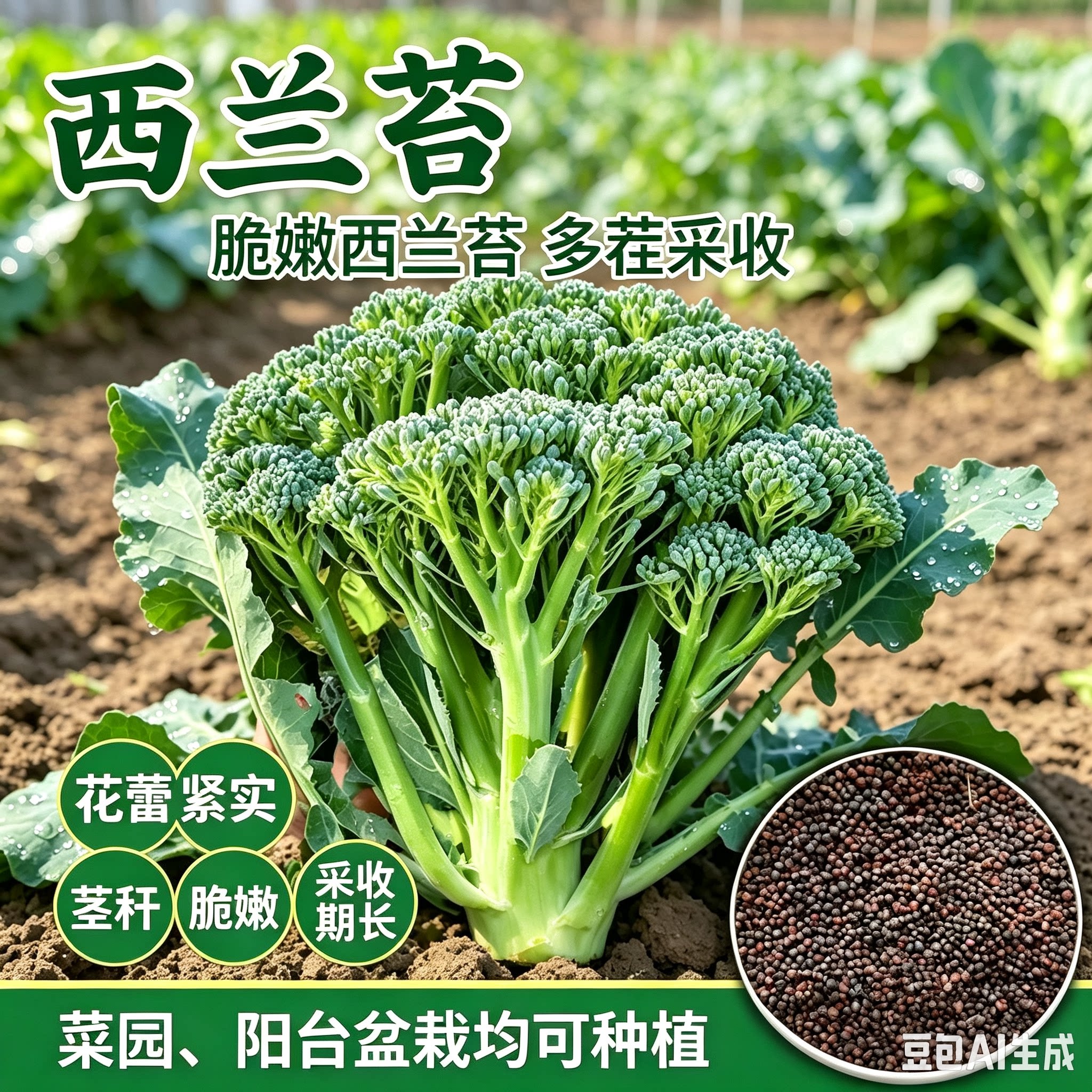 【西兰苔】阳台花盆小院盆栽地栽家庭种植MD
