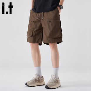 it:CHOCOOLATE户外工装短裤男2025夏季薄款外穿速干五分休闲中裤