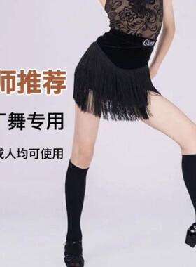 拉丁舞专用袜子女童黑色练功袜儿童舞蹈小腿袜跳舞防滑长筒过膝袜