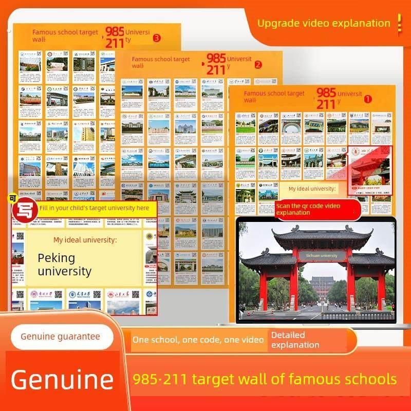 【升级视频讲解，名校激励挂图】985/211国家重点大学介绍