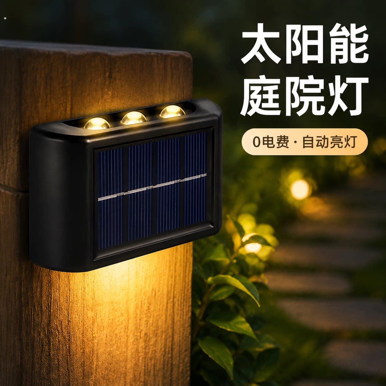 太阳能户外照明草坪方格台阶楼梯栏杆装饰步道灯壁灯洗墙灯庭院灯