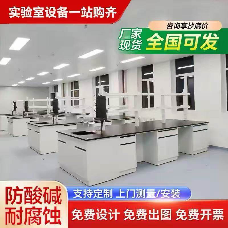 上海实验台全钢中央台实验室PP通风柜试剂架万向罩实验单桌