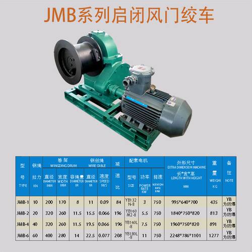 JMB系类启闭风门绞车煤矿用1 2 4 6吨AQ1040-2007JBT4264-210