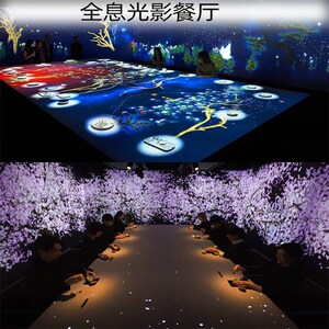 沉浸式互动投影餐厅游乐设备全息投影娱乐科技展馆网红体验馆打造