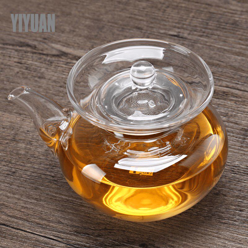 一园国际 日式手工吹制耐热玻璃陆羽茶海分茶器 带滤网公道杯带盖
