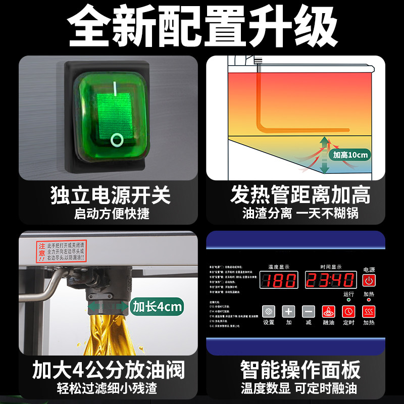 鸿艺立式电炸炉商用电油炸锅炸鸡汉堡店炸串摆摊双缸专用油锅设备
