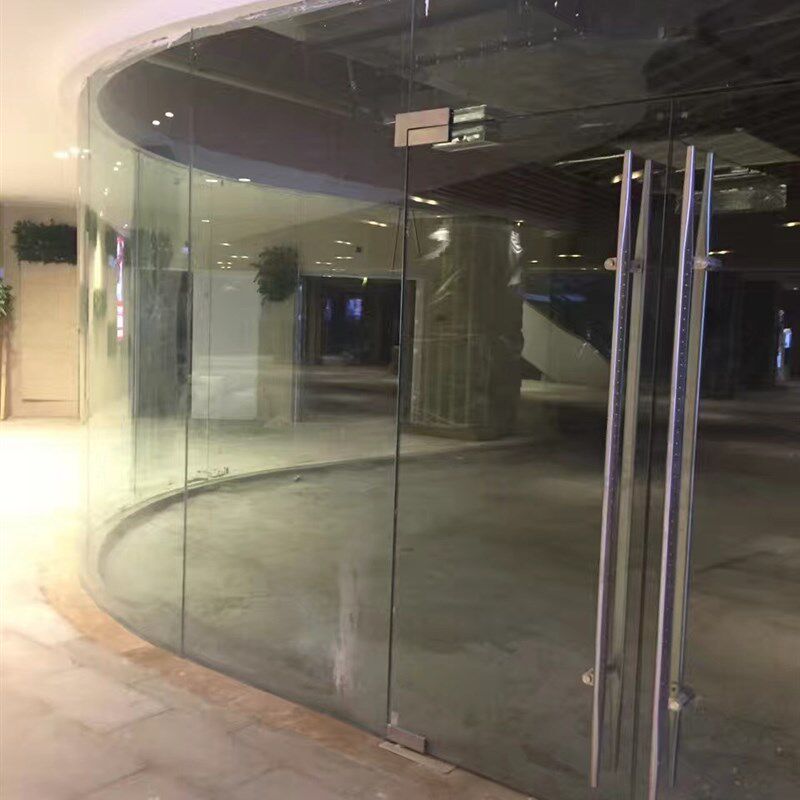 成都玻璃门钢化玻璃隔断墙商铺推拉门办公室高隔磨砂热弯定做安装