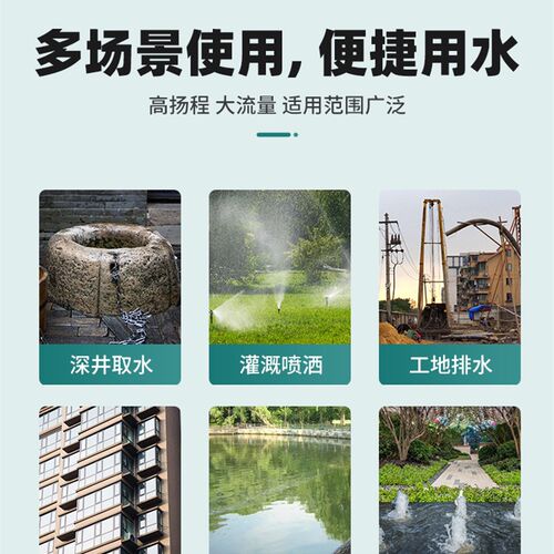 深井潜水泵家用井水220V深水泵直径75MM3寸小口径抽水机灌溉水泵