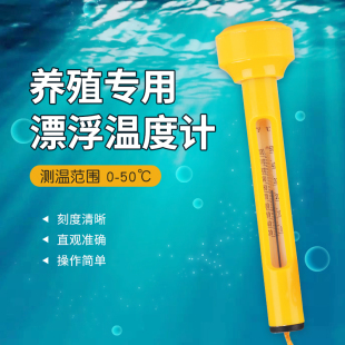 漂浮温度计水产养殖专用鱼塘鲤鱼池表层测水温温度计测水温温度计