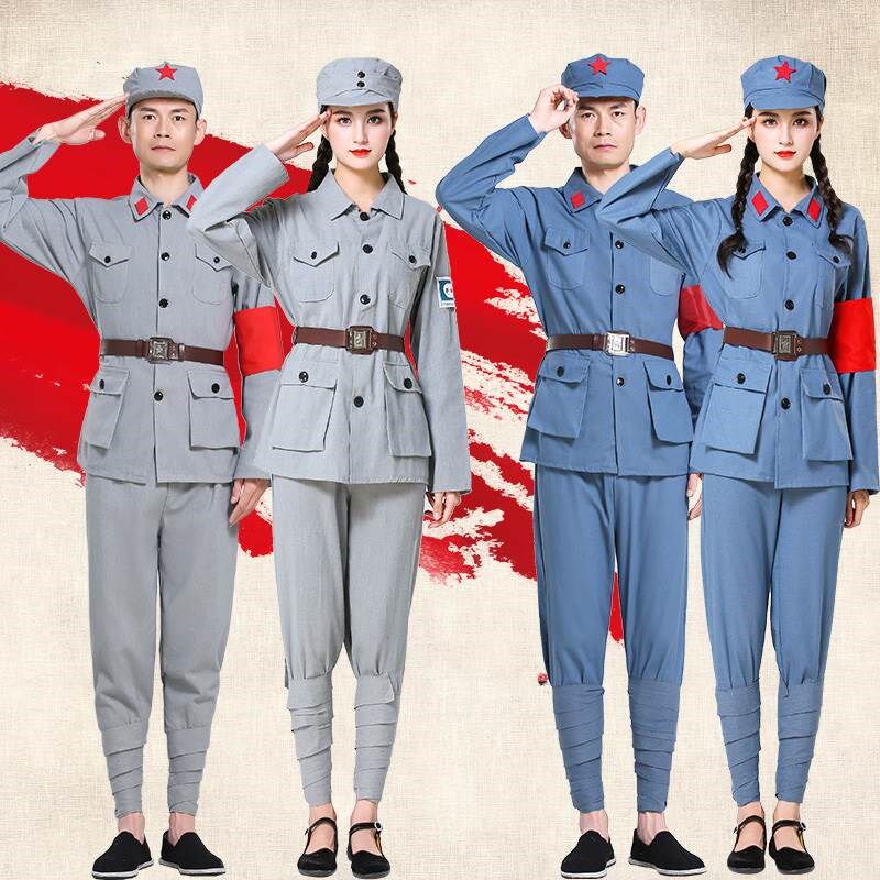 成人儿童八路军红军演出服表演衣服长征合唱服新四军男女童抗战服