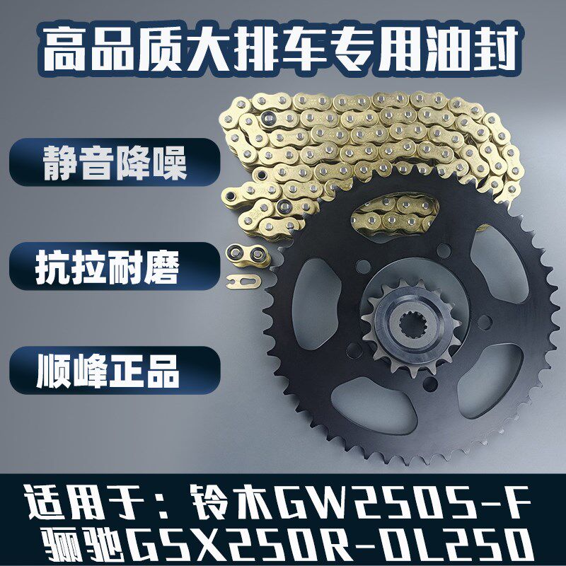 适用铃木GW250S-F 骊驰GSX250-DL250牙盘链轮彩色油封链条套链