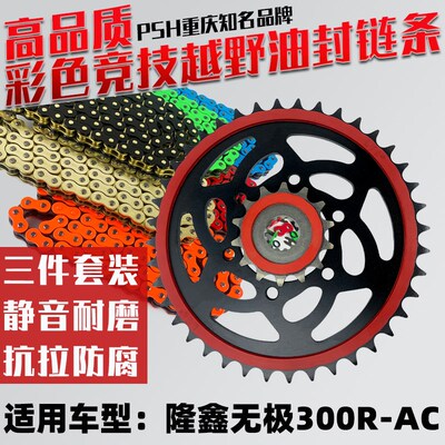 适用隆鑫无极300R-AC改装牙盘链轮静音520彩色油封静音链条三件套