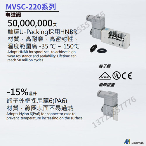 MVSC-220-4E1 DC24V 4E2C 4E2R 4E2PMindman原装台湾金器电磁阀