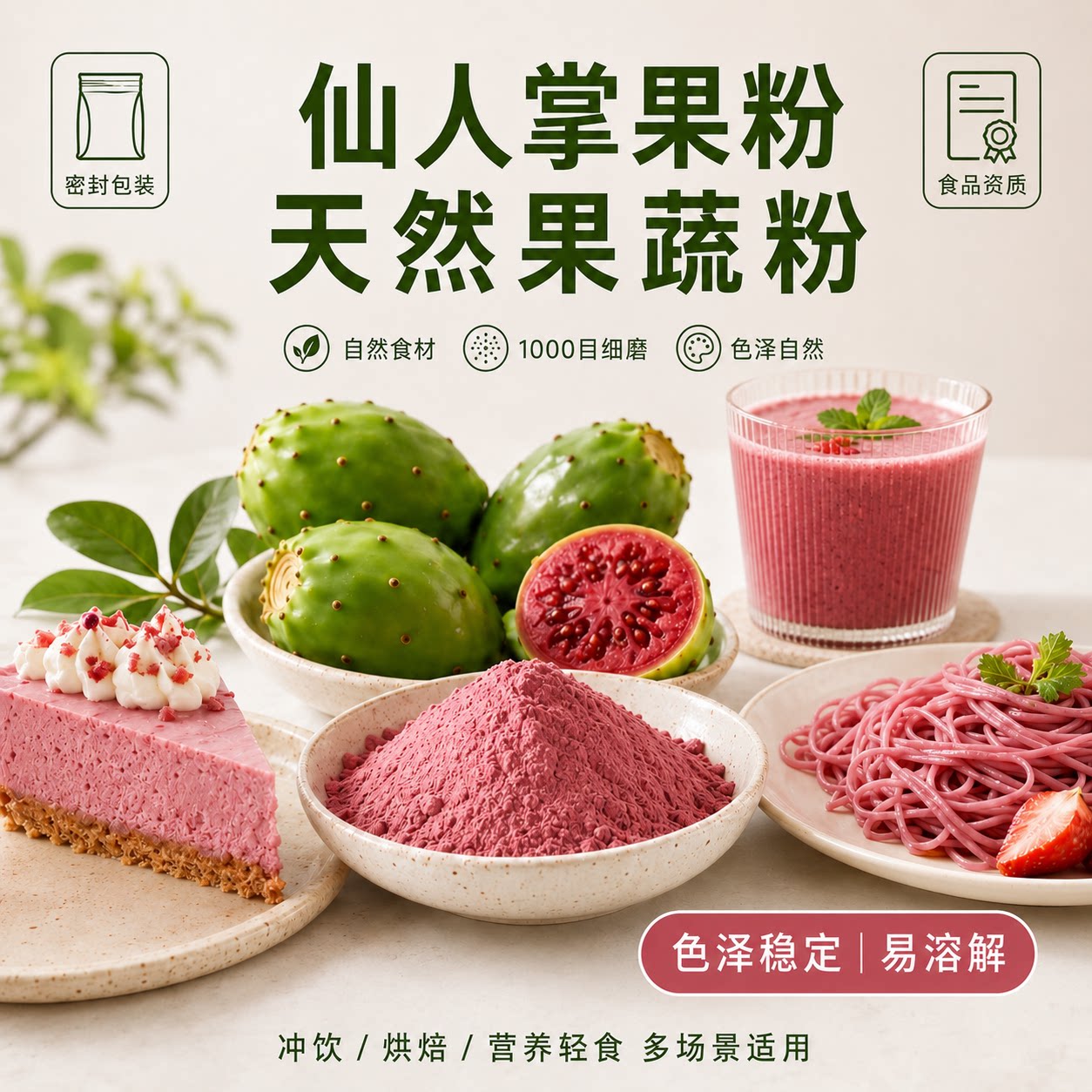 仙人掌果粉天然果蔬粉可食用色素