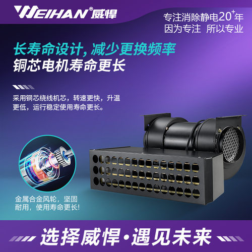 WH-6800离子风鼓 工业除静电除尘离子鼓风机 大风量吹尘离子风机