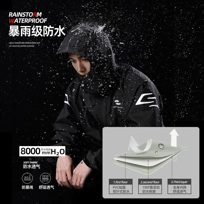 Z雨衣雨裤套装分体式防暴雨时尚骑行服带鞋套