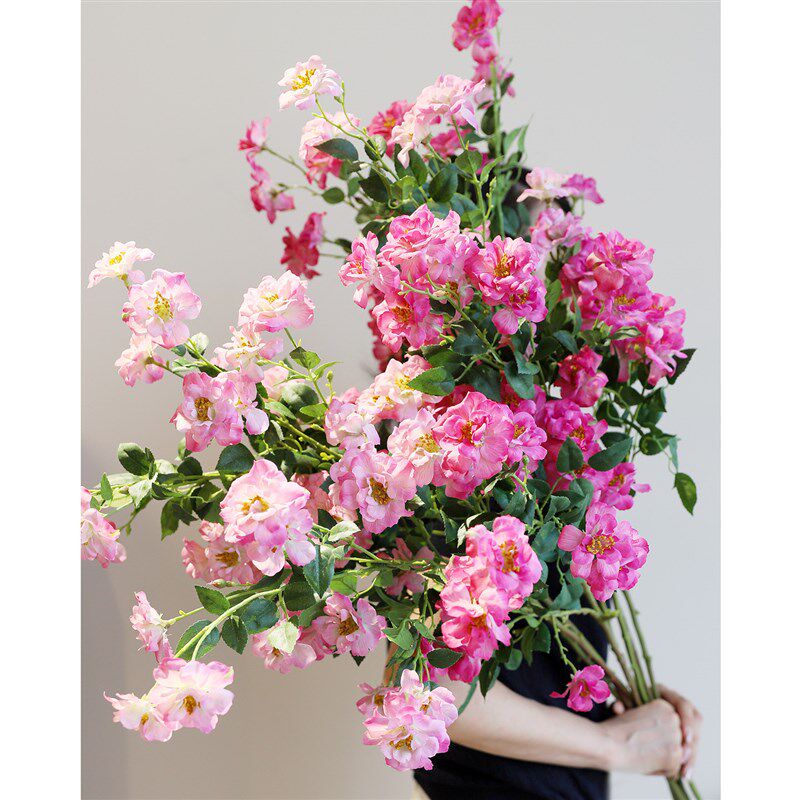 特大号仿真多头蔷薇花干花假花花束客厅永生花仿生花月季花轻奢