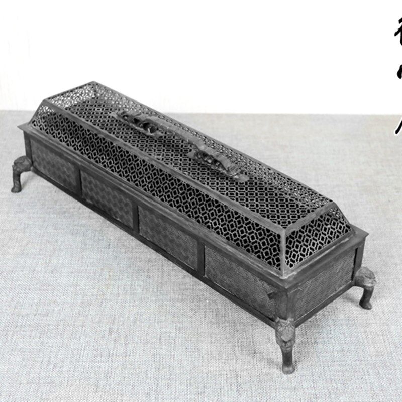 卧炉线香供奉供佛纯铜仿古摆件卧炉式香盒大号卧香炉线香炉盘香炉