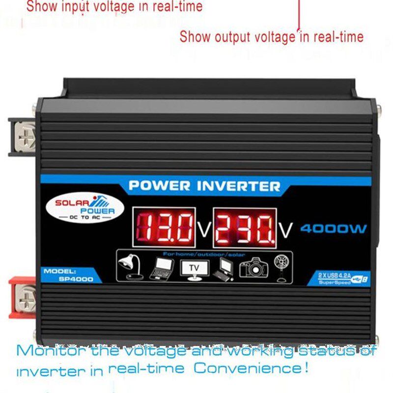 唐二代LED显示屏逆变器12V220V/110V300W太阳能车载家用逆变器USB