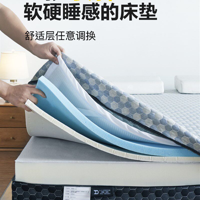 德庭龙猫骑士弹簧床垫乳胶记忆棉硬垫家用3d全拆式软垫席梦思床垫