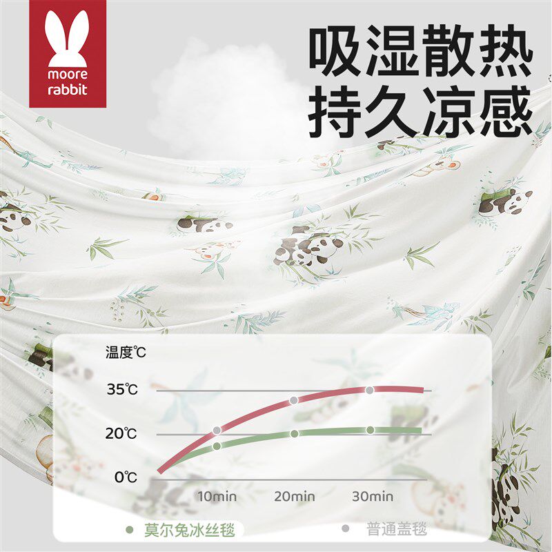 婴儿冰丝盖毯凉感空调被子夏季薄款宝宝小毯子优可丝新生儿童专用