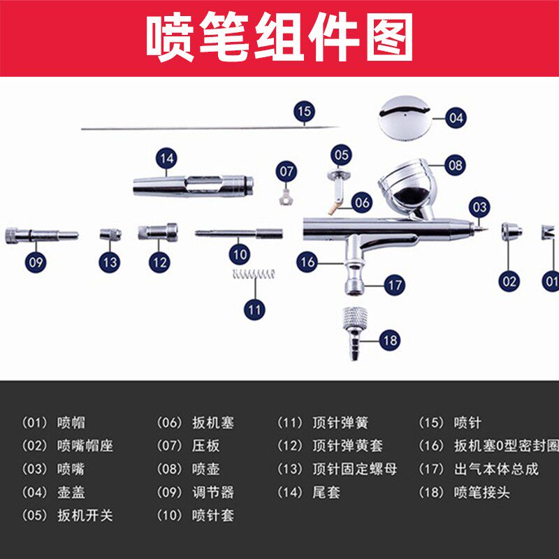 优速达Ustar U-601G 602G模型上色喷漆气泵带储气罐送喷笔上色套